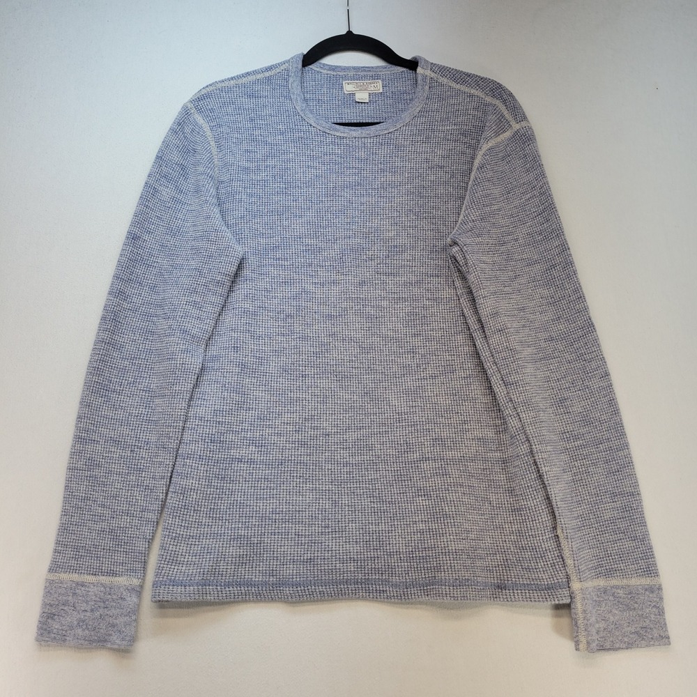 Wallace & Barnes Thermal Shirt Mens Medium Blue Waffle Knit Cotton J.Crew Top